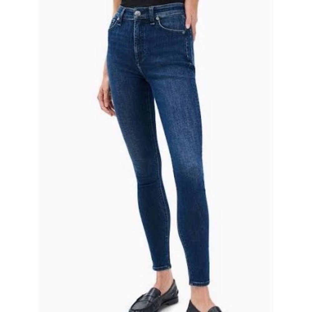 Rag & Bone High Rise Skinny Ankle Jeans Darkโ Indigo Blue Denim Size 26
